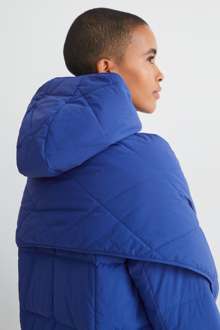 C&A Trapuntato With Hood Recycled Blu | 7296-HGDQP