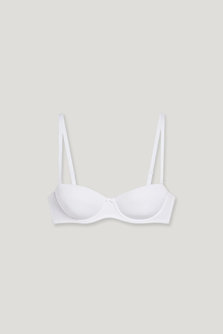 C&A Underwire Bra Balconette Imbottito Lycra® Bianche | 1379-WMSAD