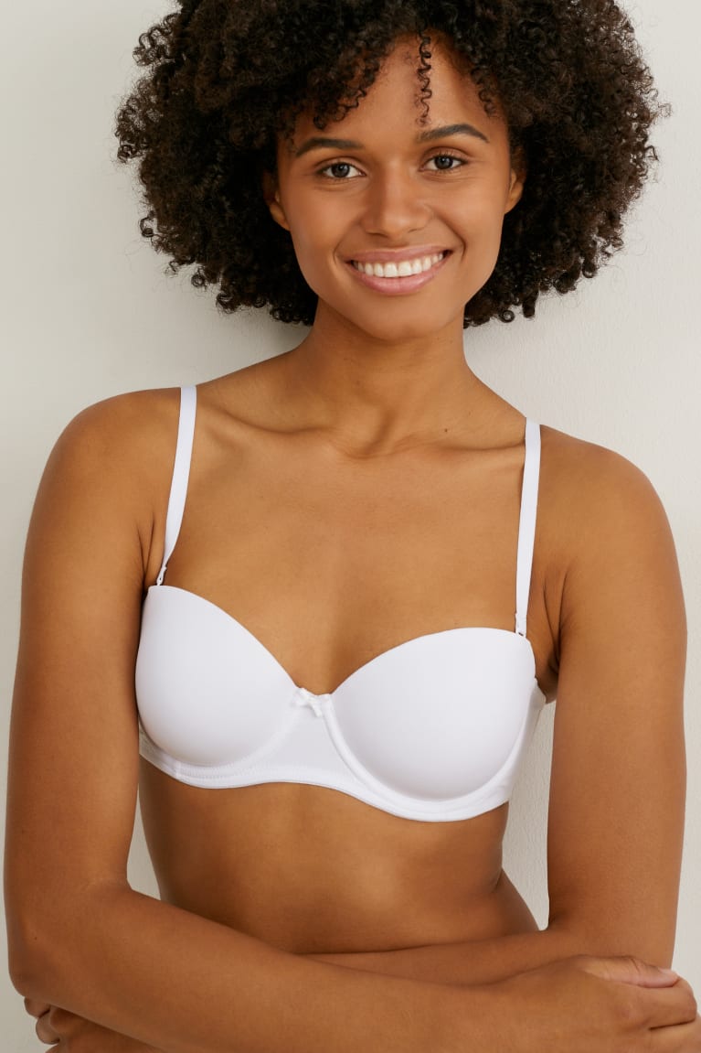 C&A Underwire Bra Balconette Imbottito Lycra® Bianche | 1379-WMSAD