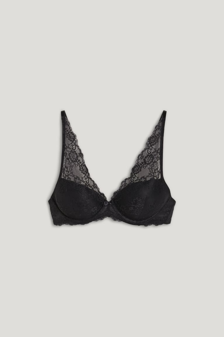 C&A Underwire Bra Demi Imbottito Nere | 9147-LYAKQ