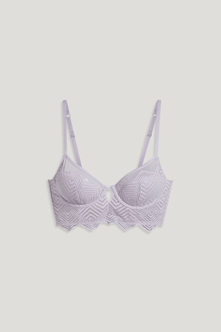 C&A Underwire Bra Demi Imbottito Viola Chiaro | 8761-DWHTR