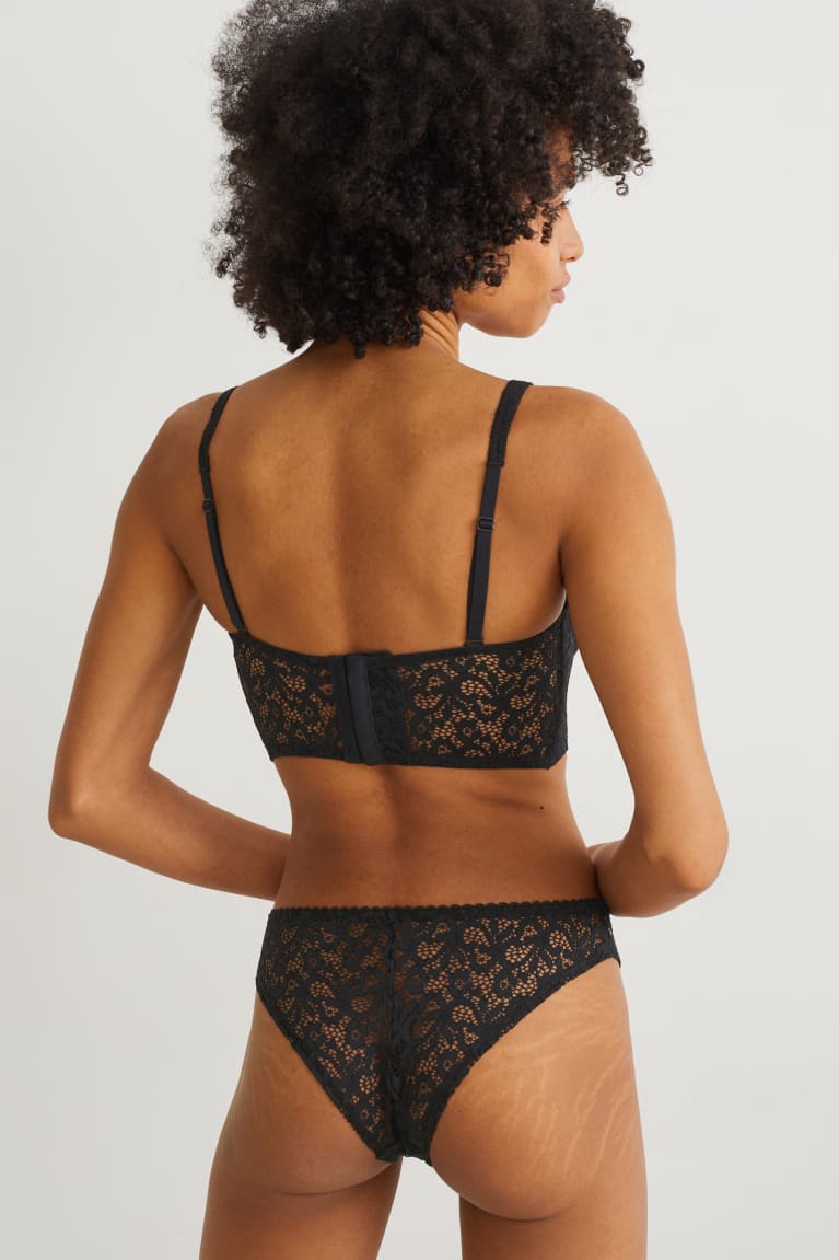 C&A Underwire Bralette Imbottito Nere | 2573-DAUZL